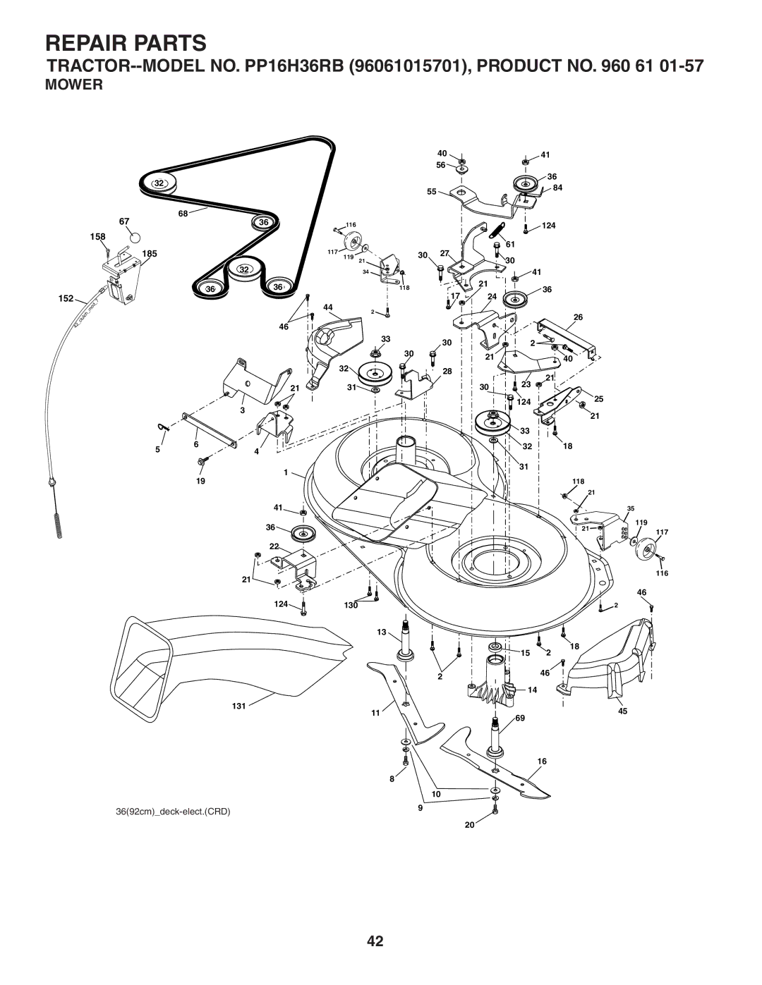 Poulan 407139 owner manual Mower 