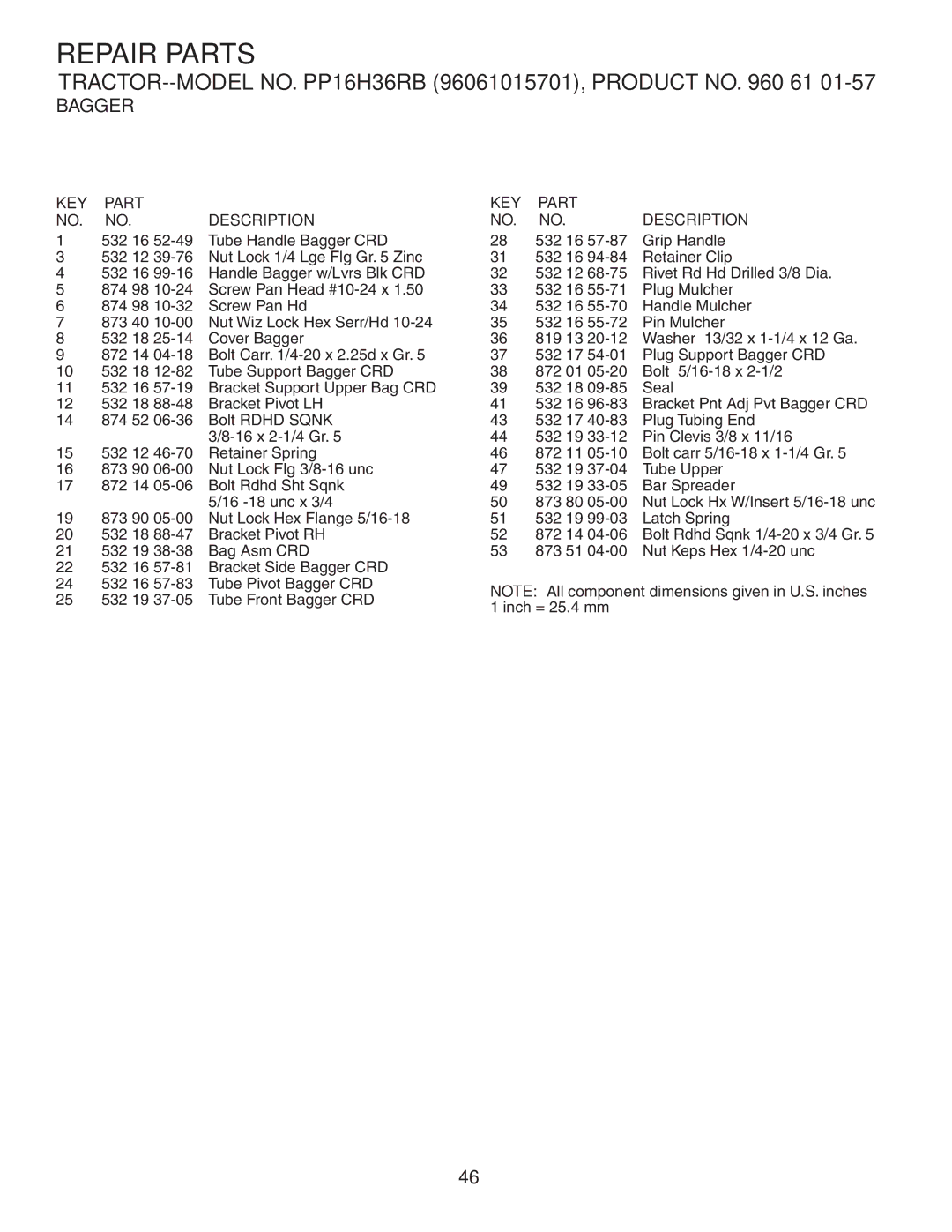 Poulan 407139 owner manual Repair Parts 