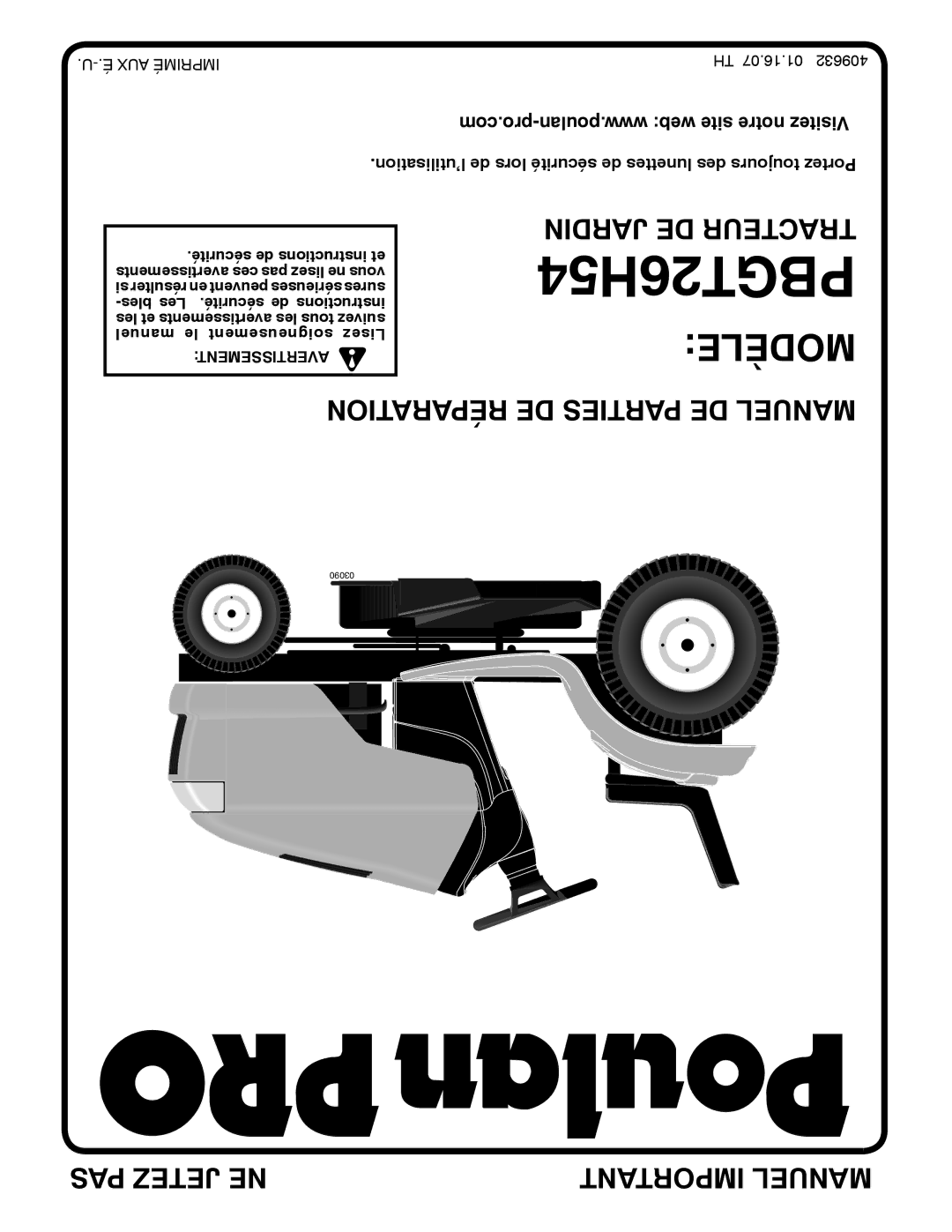 Poulan 409632, 96042004000 manual PAS Jetez NE 