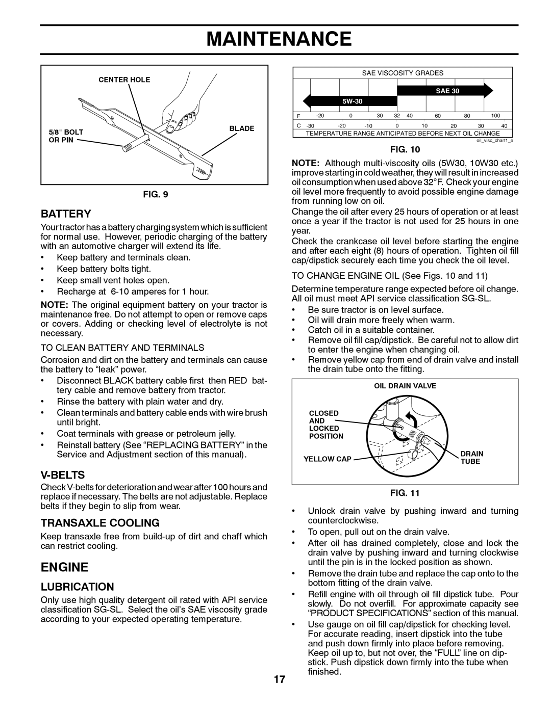 Poulan 411137 manual Engine, Battery, Belts, Transaxle Cooling, Lubrication 