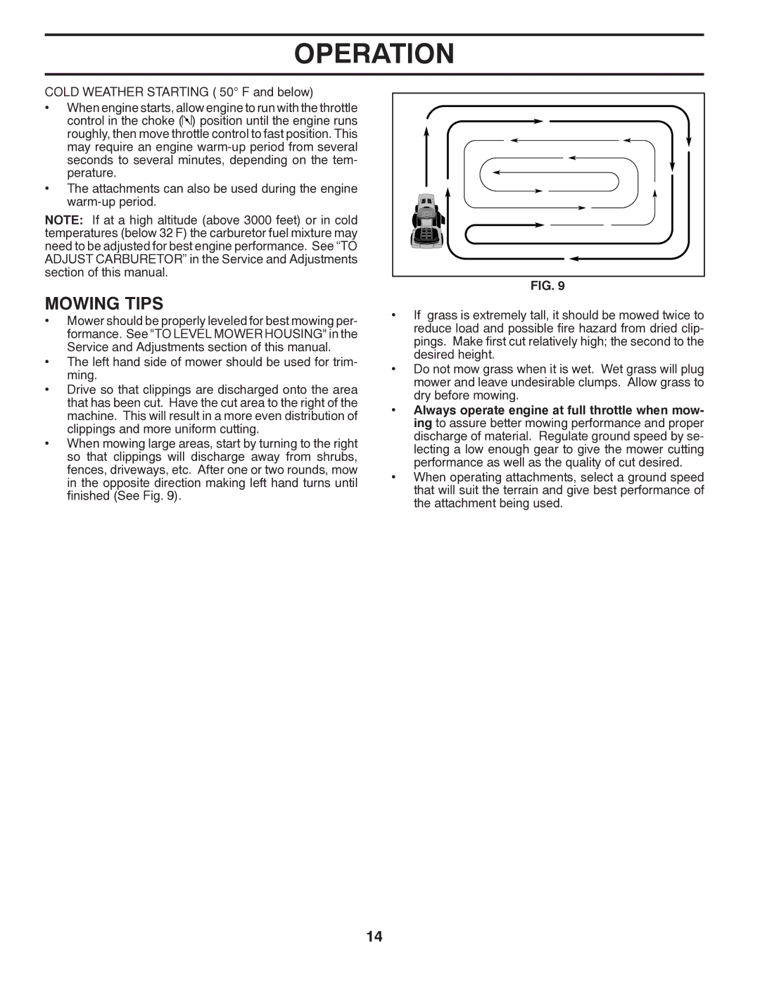 Poulan 411229 manual Mowing Tips 