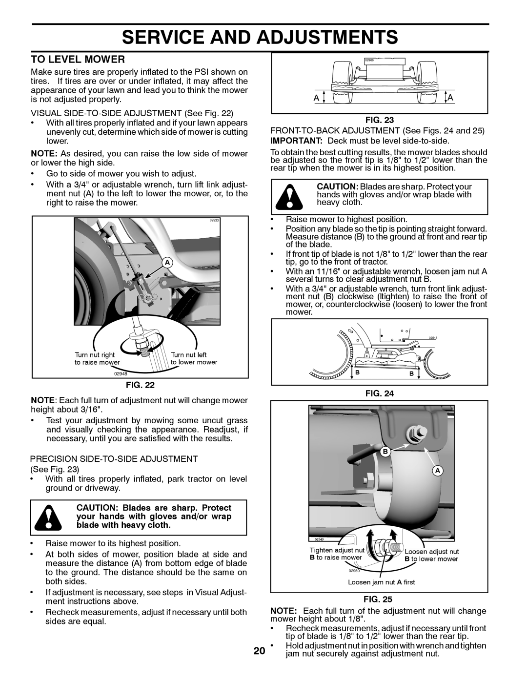 Poulan 411259 manual To Level Mower 