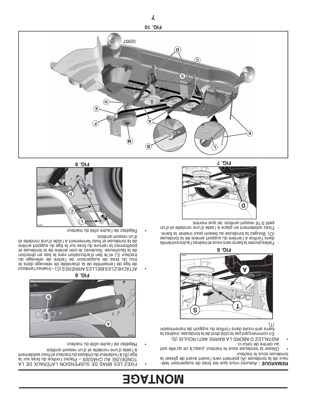 Poulan 411261, 96042003900 10 .FIG, ROULIS-ANTI Barre LA D’ABORD Installez, LA DE Latéraux Suspension DE Bras LES Fixez 