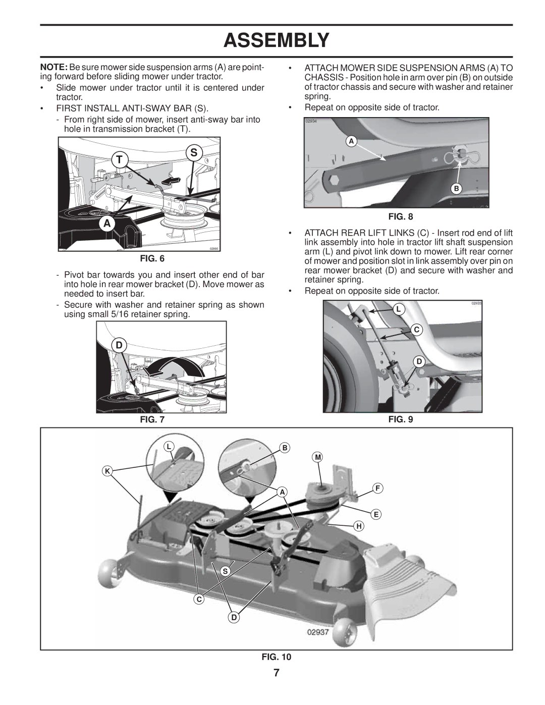 Poulan 96042003900, 411261 manual First Install ANTI-SWAY BAR S 