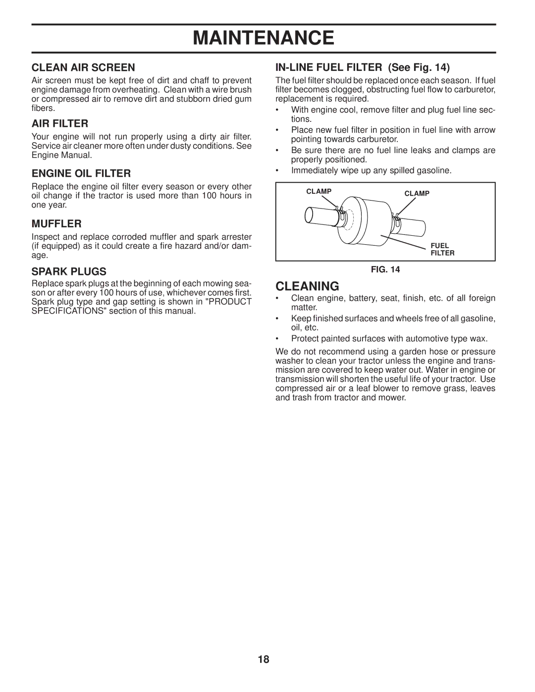 Poulan 411274, 96042004201 manual Cleaning 