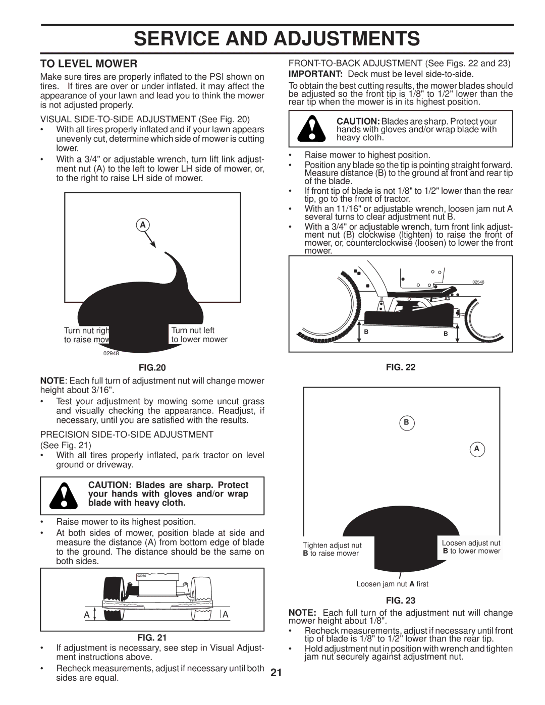 Poulan 96042004201, 411274 manual To Level Mower 