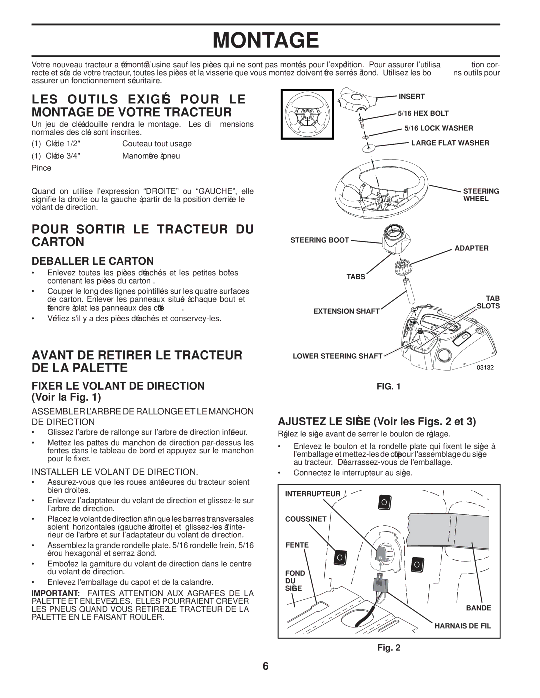 Poulan 96042004201, 411274 manual DU Tracteur LE Sortir Pour, LE Pour Exigés Outils LES 