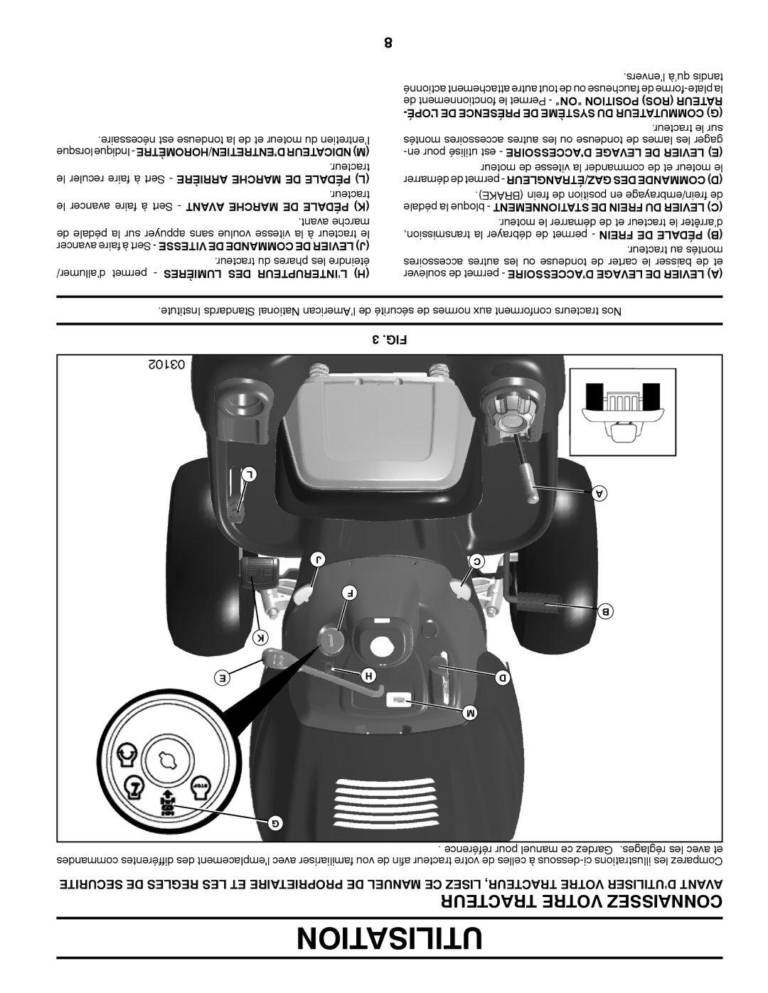 Poulan 412412 manual Utilisation 