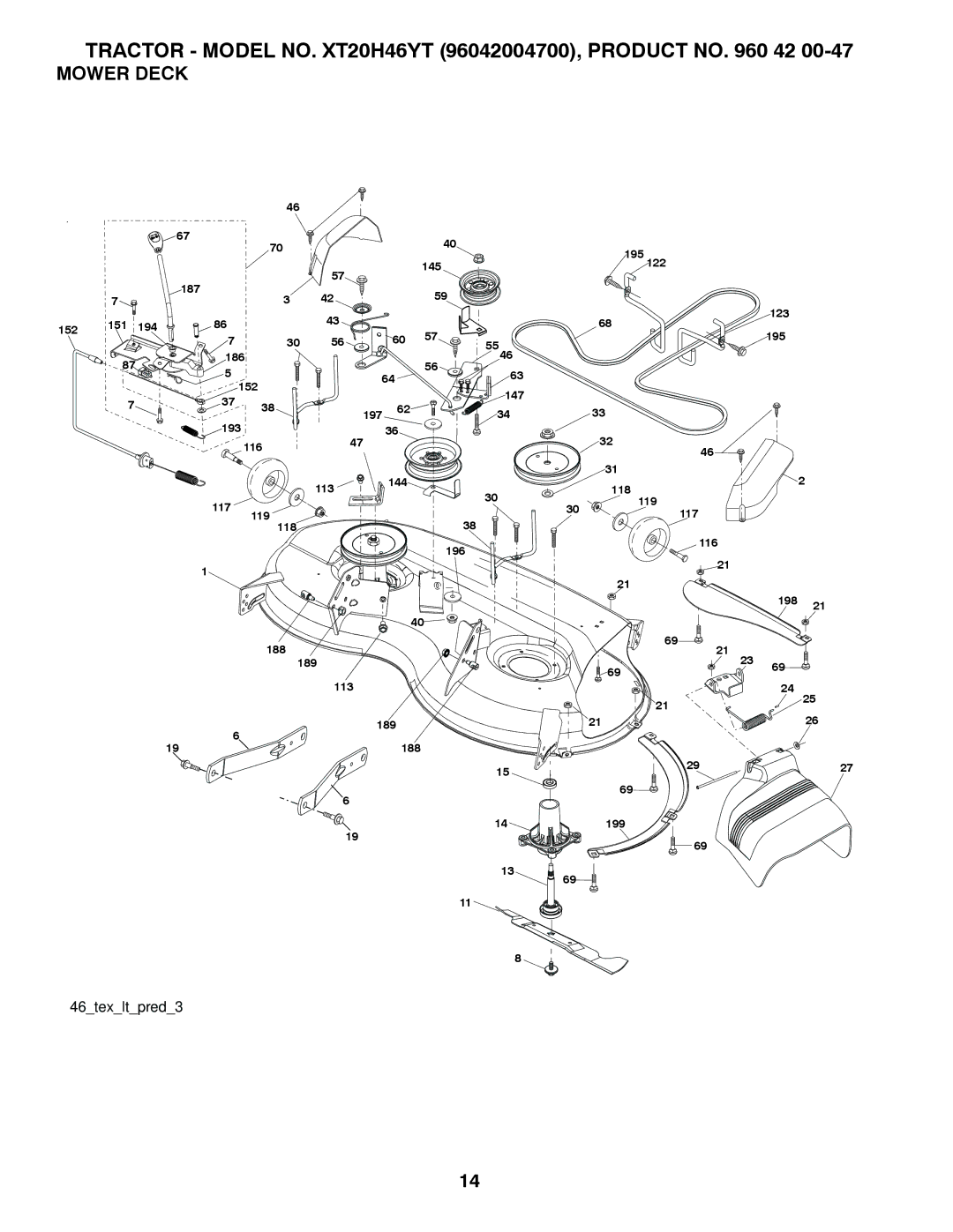 Poulan 412413, 960420047 manual Mower Deck 