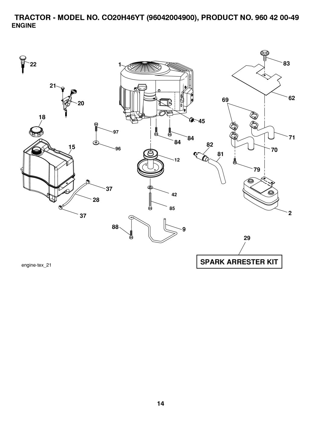 Poulan 412525 manual Engine 