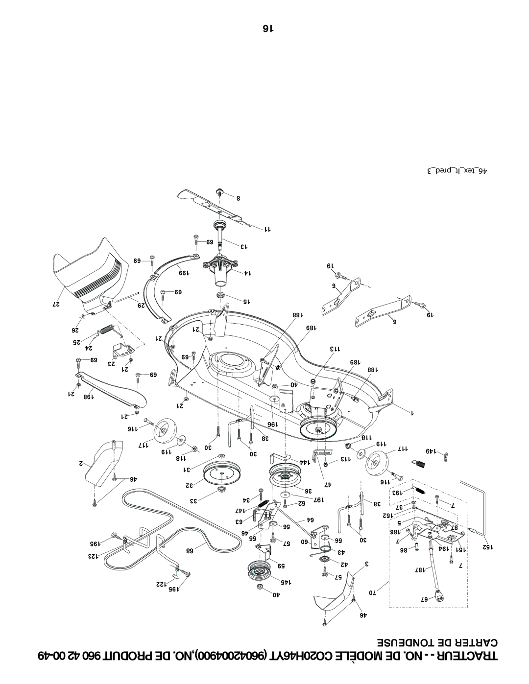 Poulan 412525 manual Tondeuse DE Carter 