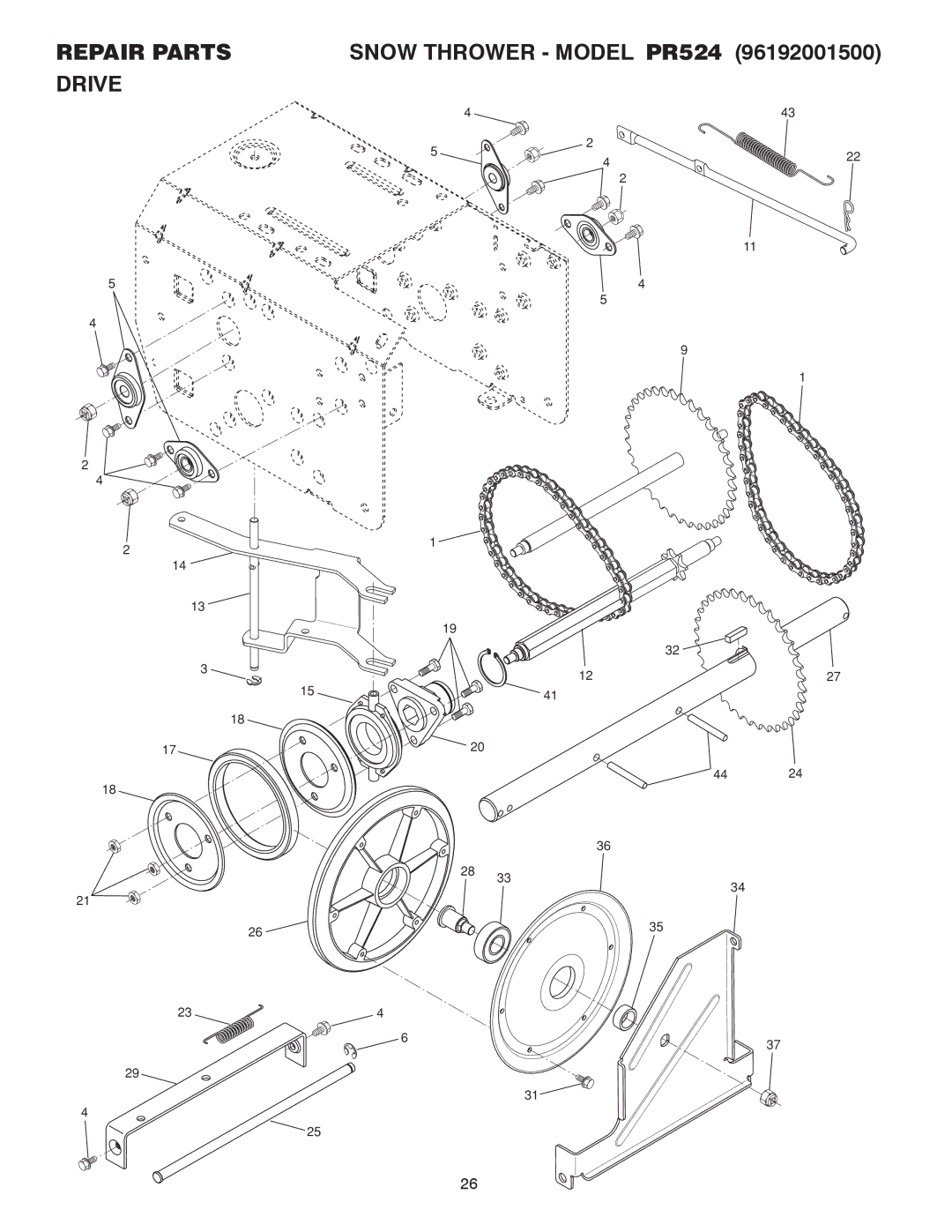 Poulan 414639 owner manual Repair Parts Drive 