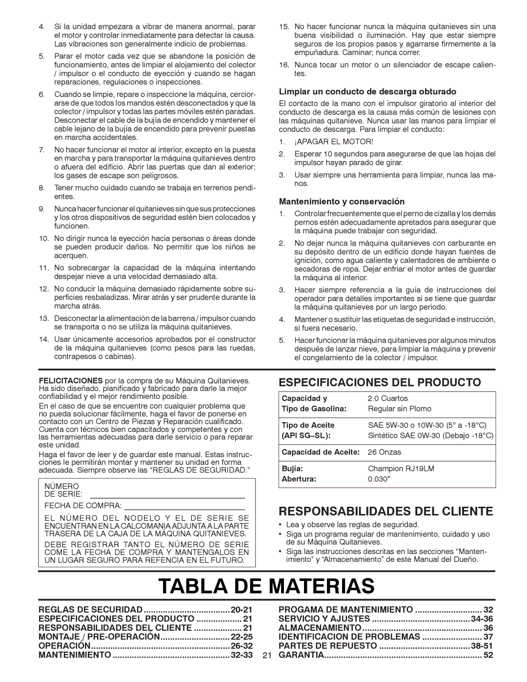 Poulan 414949 owner manual Montaje / PRE-OPERACIÓN 