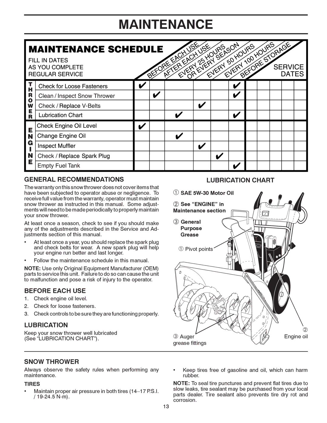 Poulan 96198001900, 415324 owner manual Maintenance 