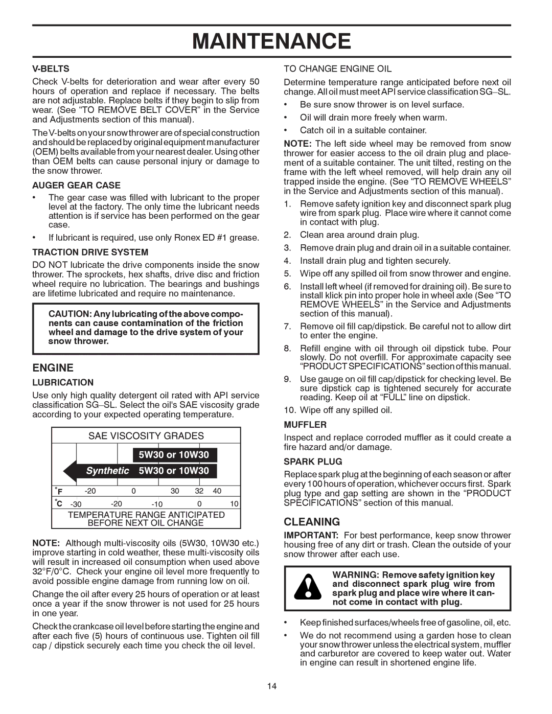 Poulan 415324, 96198001900 owner manual Engine, Cleaning 