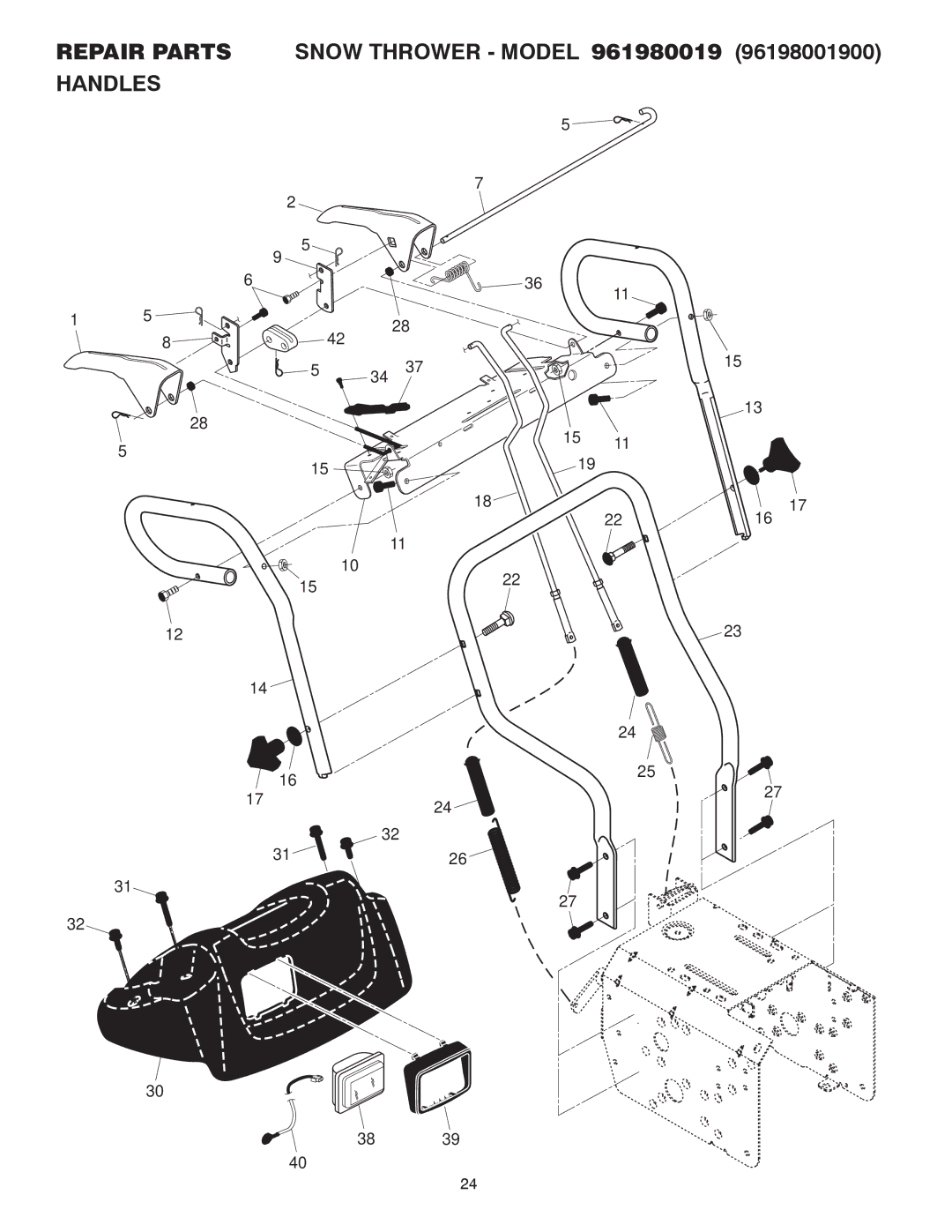 Poulan 415324, 96198001900 owner manual 1724 