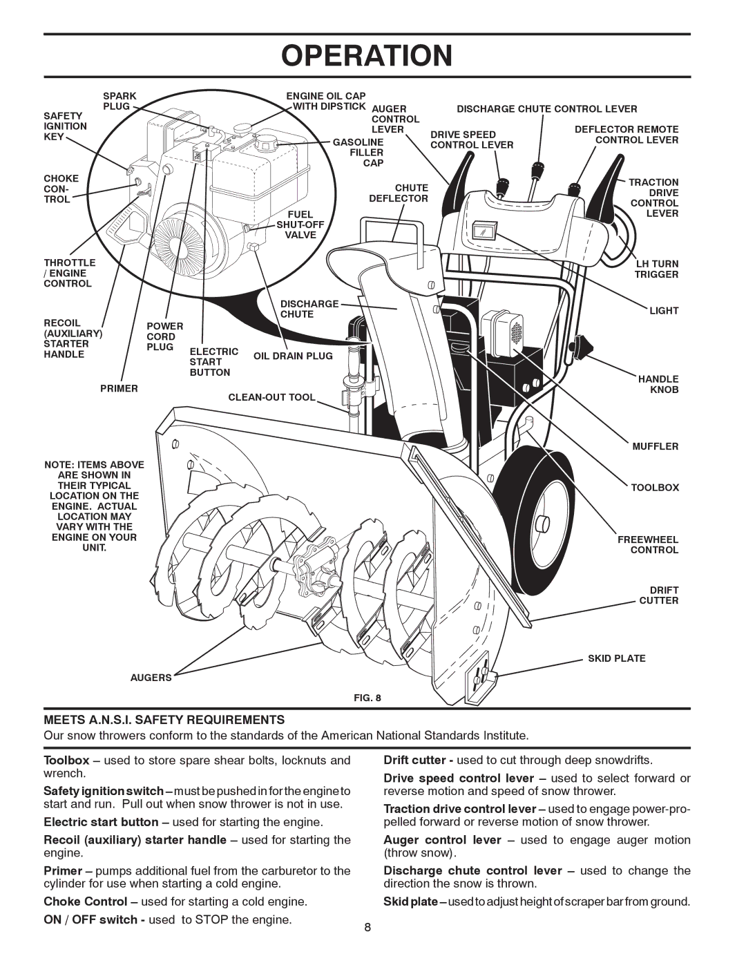 Poulan 415324, 96198001900 owner manual Recoil auxiliary starter handle used for starting, Skid Plate 