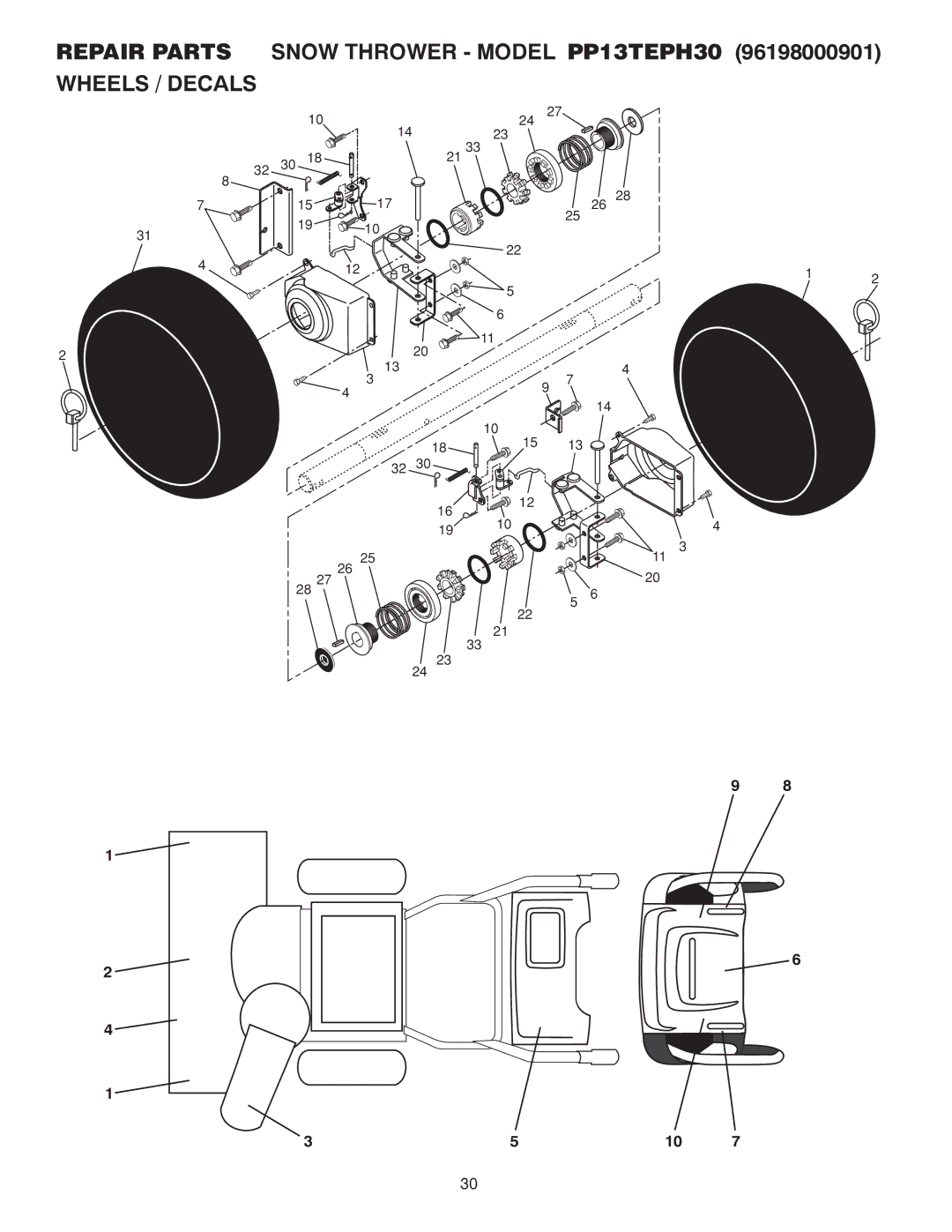 Poulan PP13TEPH30, 416751, PP12TEPH30 owner manual 96198000901 