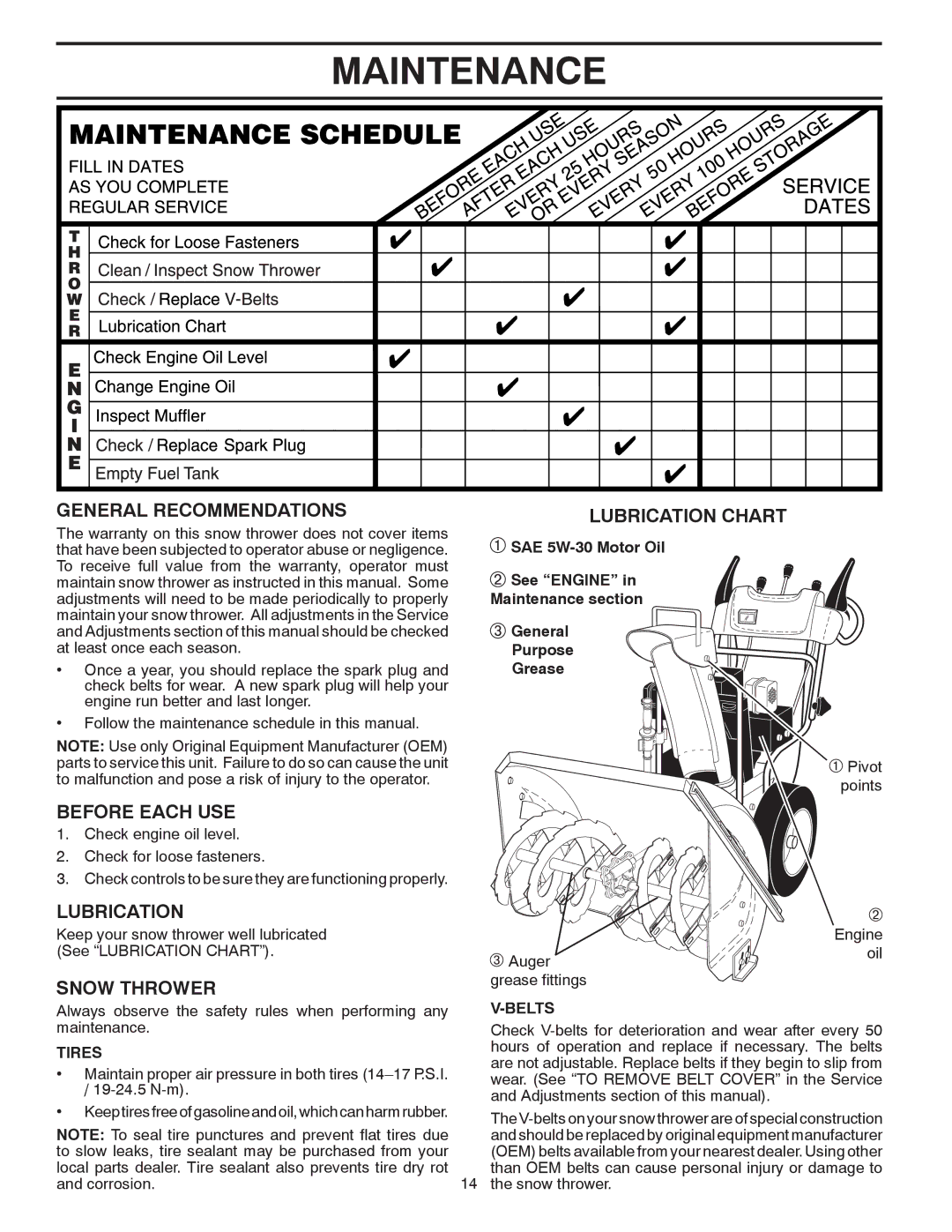 Poulan 416804 owner manual Maintenance 