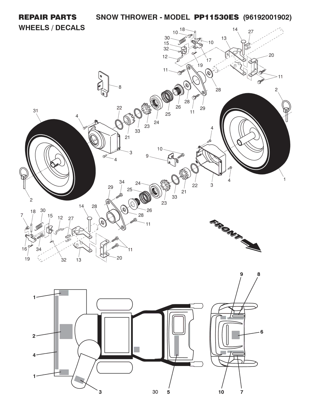 Poulan 416804 owner manual Repair Parts 