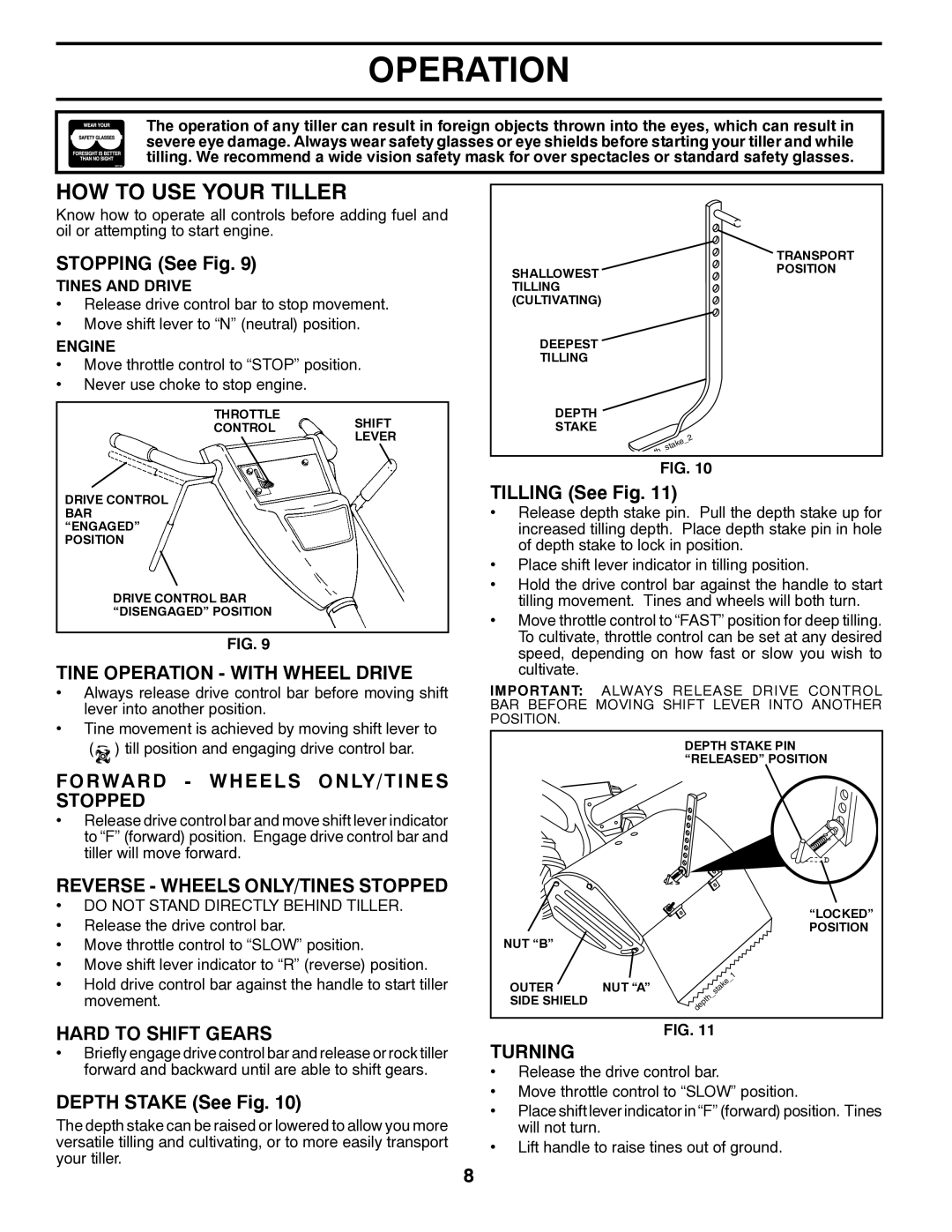 Poulan 417150, 96092001300 manual HOW to USE Your Tiller 