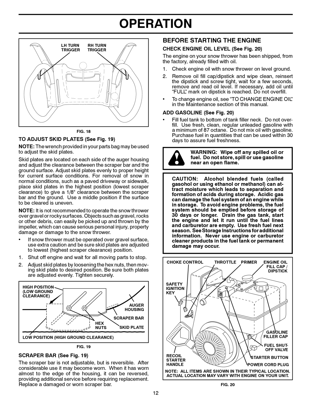 Poulan 418984, 96194000602 owner manual Before Starting the Engine 