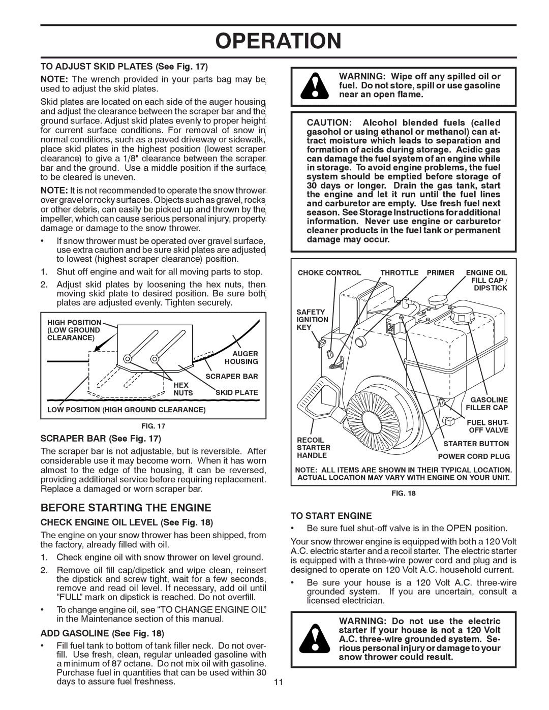 Poulan 419002 owner manual Before Starting the Engine, To Start Engine 