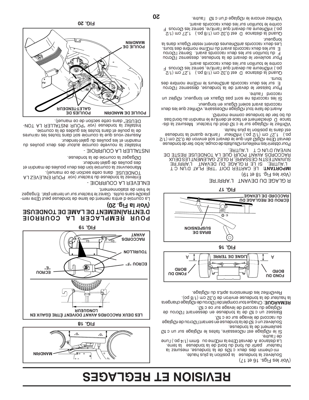 Poulan 419450 manual Courroie Acer Rempl Pour, Tondeuse DE Lame DE MENTNETRAÎD’EN 