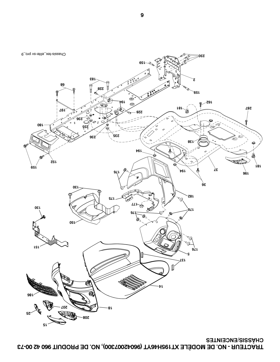 Poulan 419765 manual 9pro sv-elitetex-Chassis 