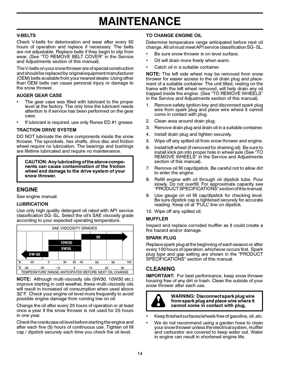 Poulan 420904 owner manual Engine, Cleaning 