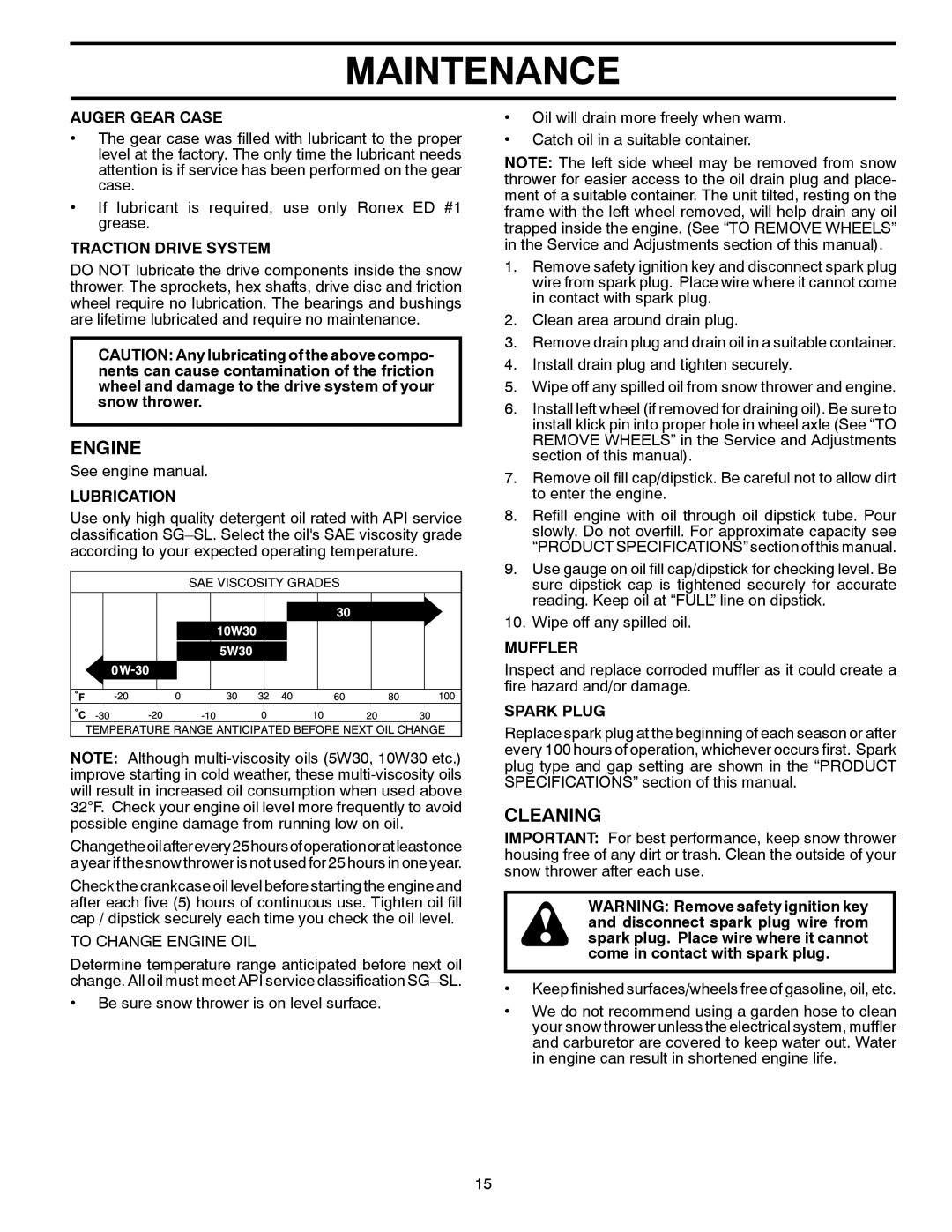 Poulan 961980022, 420925 owner manual Engine, Cleaning 