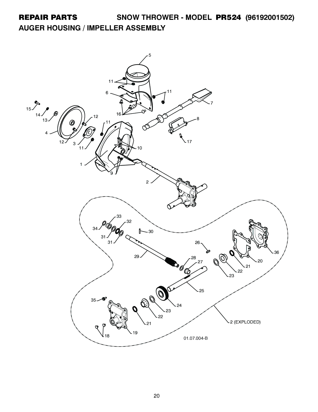 Poulan 421104 owner manual Exploded 