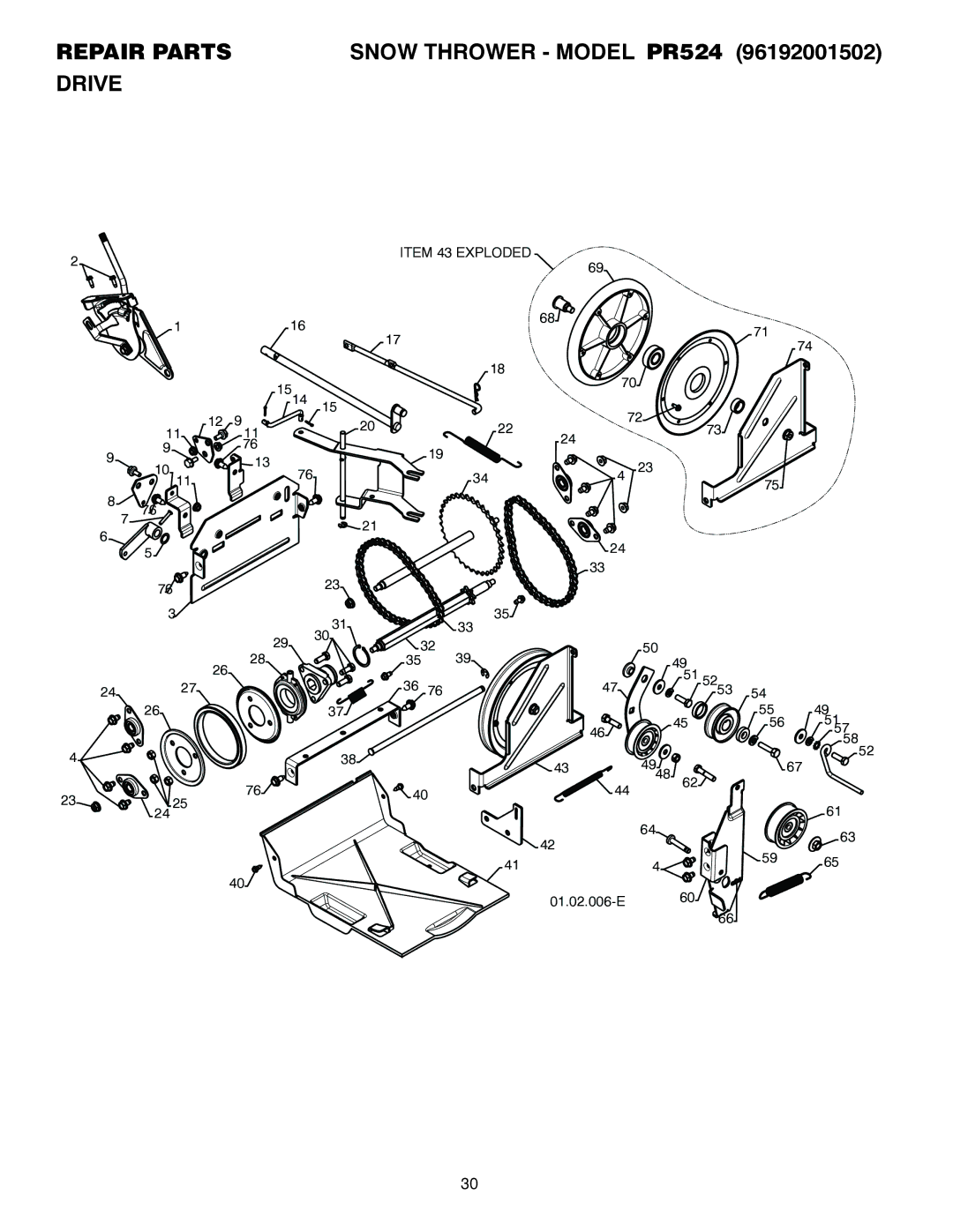 Poulan 421104 owner manual Drive 