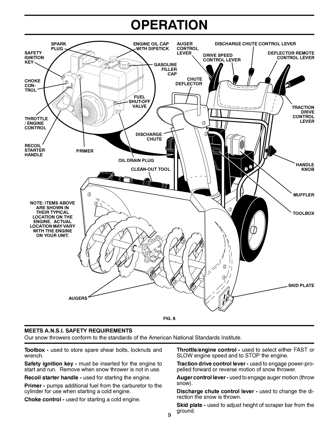 Poulan 421104 owner manual Meets A.N.S.I. Safety Requirements 