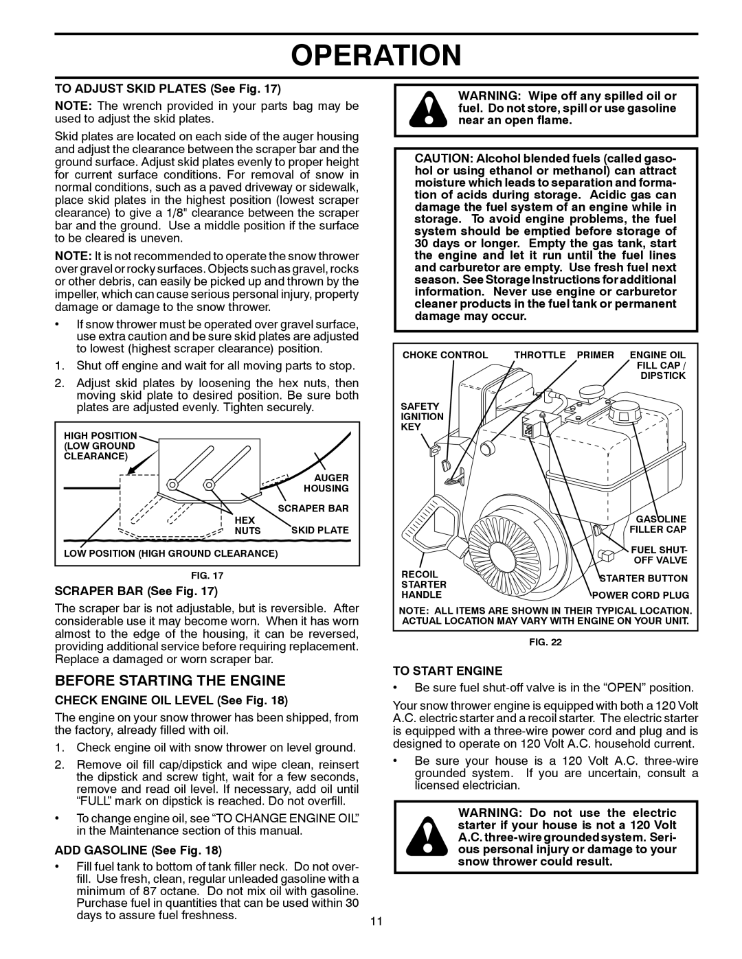 Poulan 421469 owner manual Before Starting the Engine, To Start Engine 