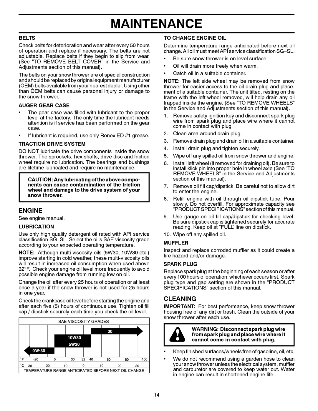 Poulan 421886 owner manual Engine, Cleaning 