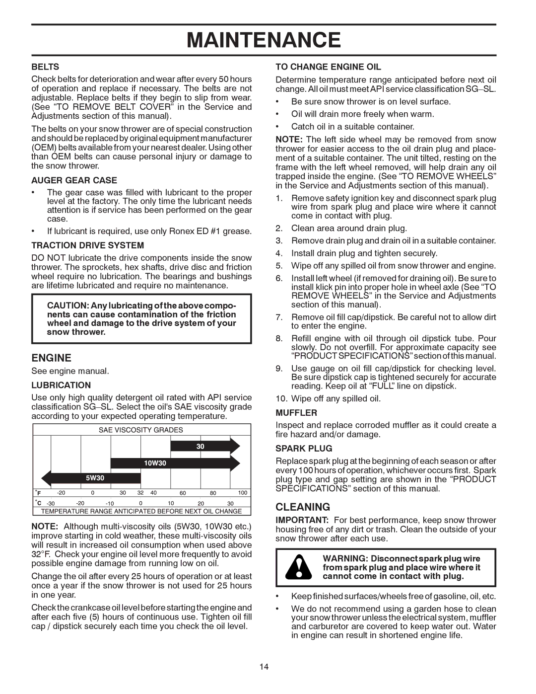 Poulan 421888 owner manual Engine, Cleaning 