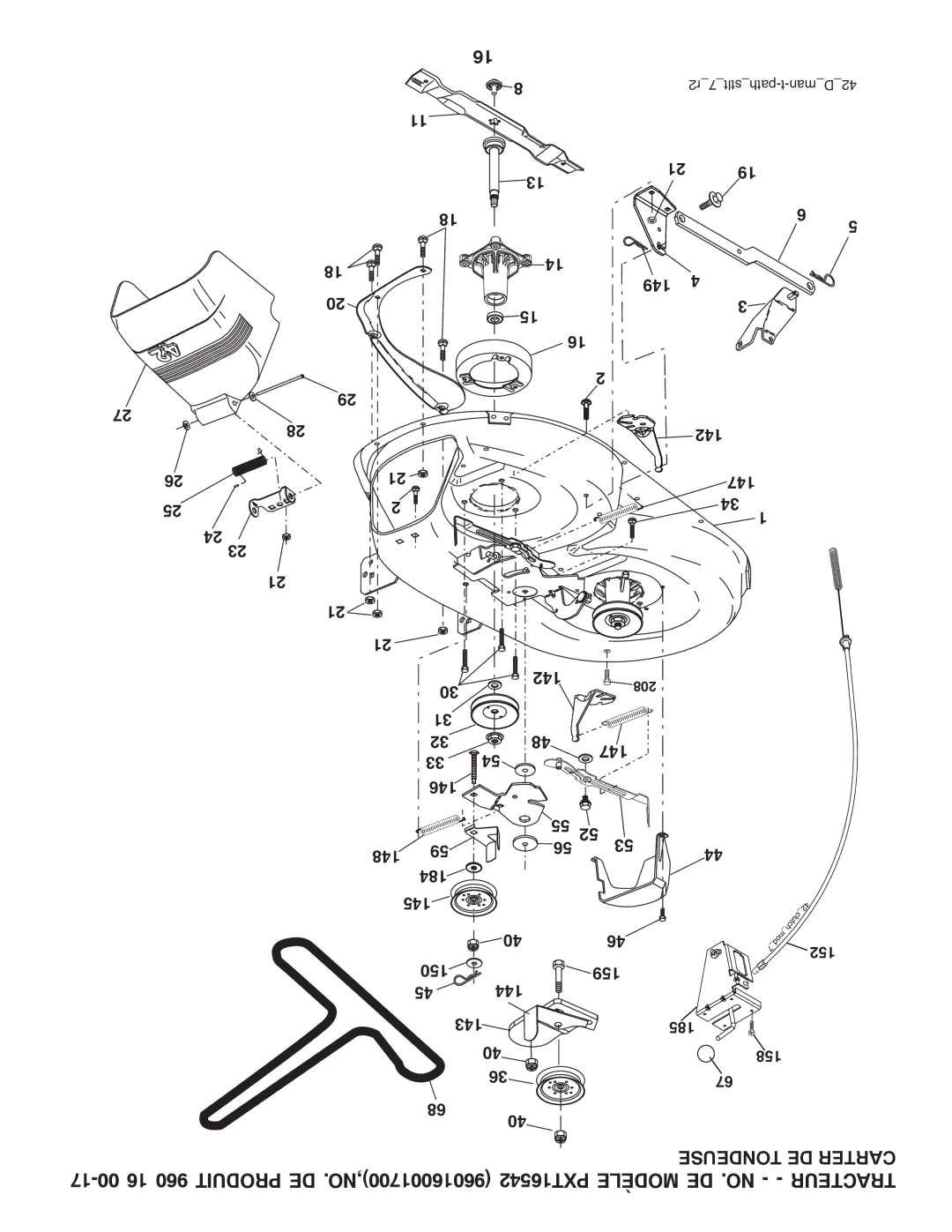 Poulan 423307 manual Tondeuse DE Carter 