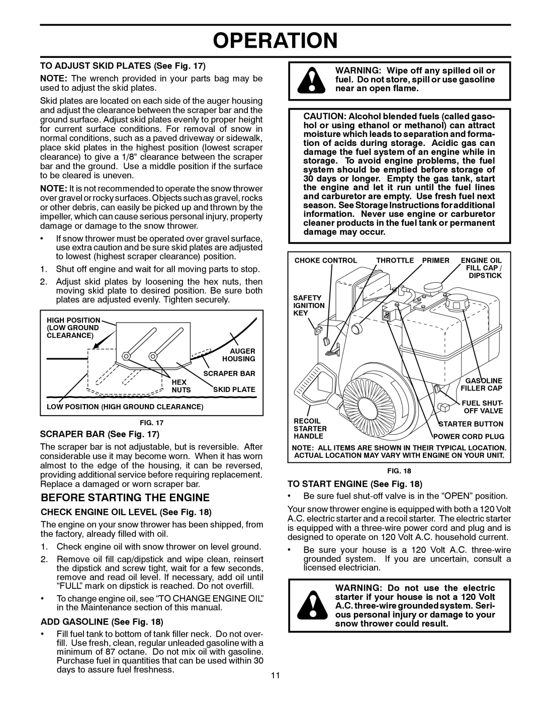 Poulan 424714, 96198002501 owner manual Before Starting the Engine 