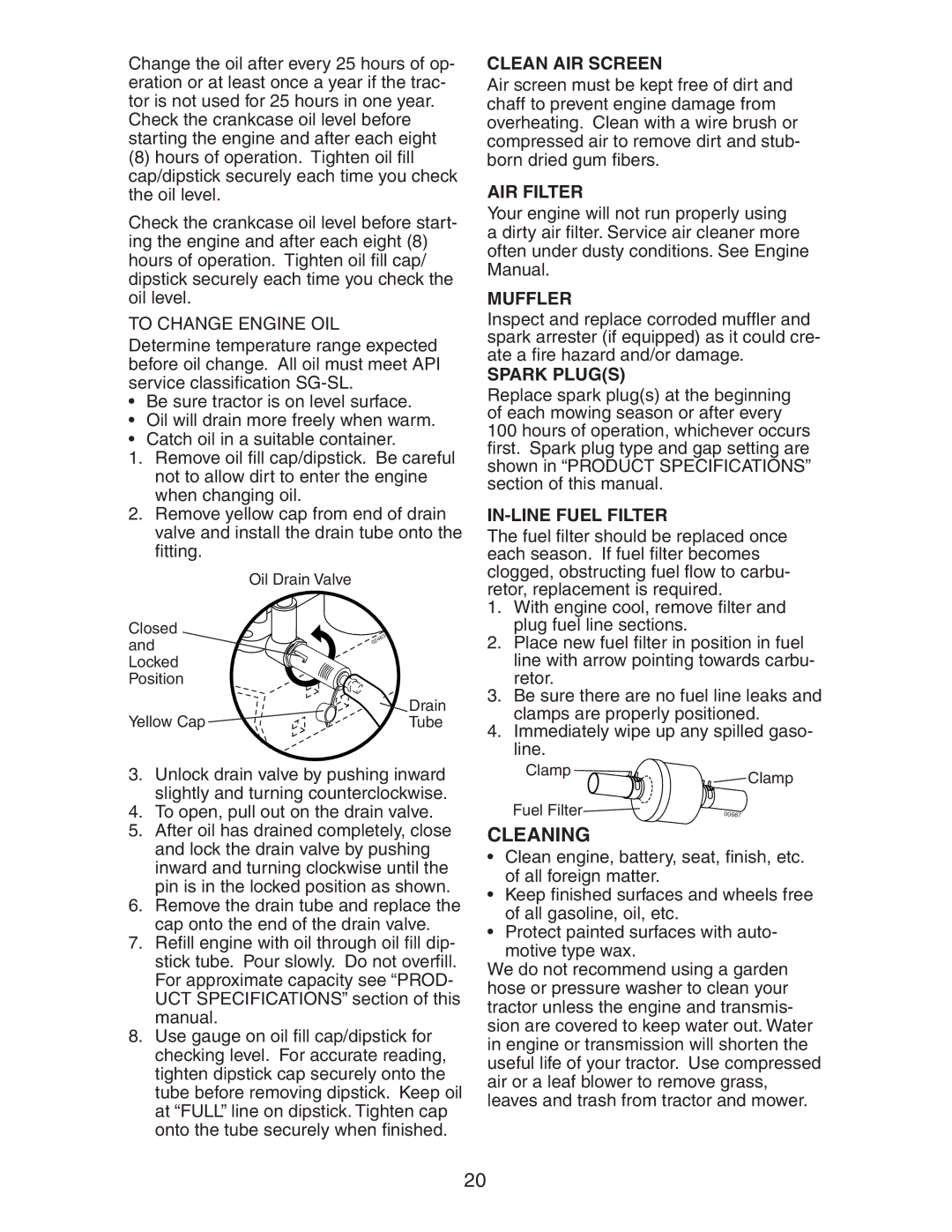 Poulan 425014X92E manual Cleaning 