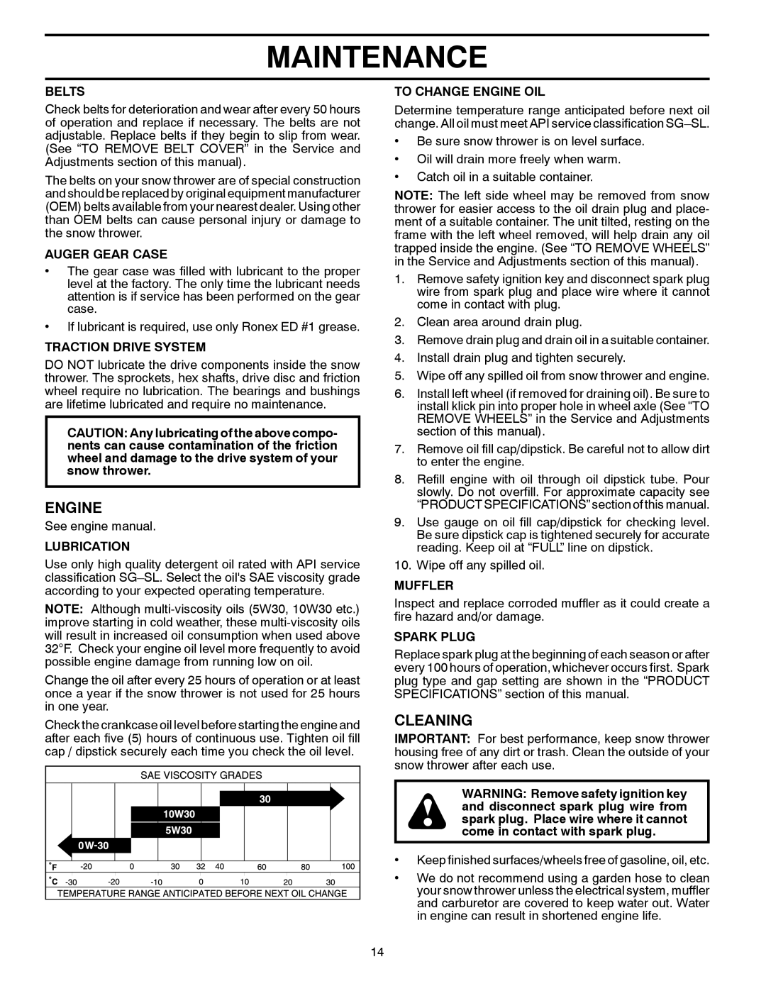 Poulan 425353, PR5524ESNHL owner manual Engine, Cleaning 