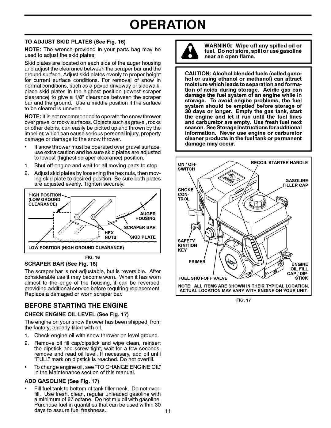 Poulan PR6R24, 428510, 96192002800 owner manual Before Starting the Engine 