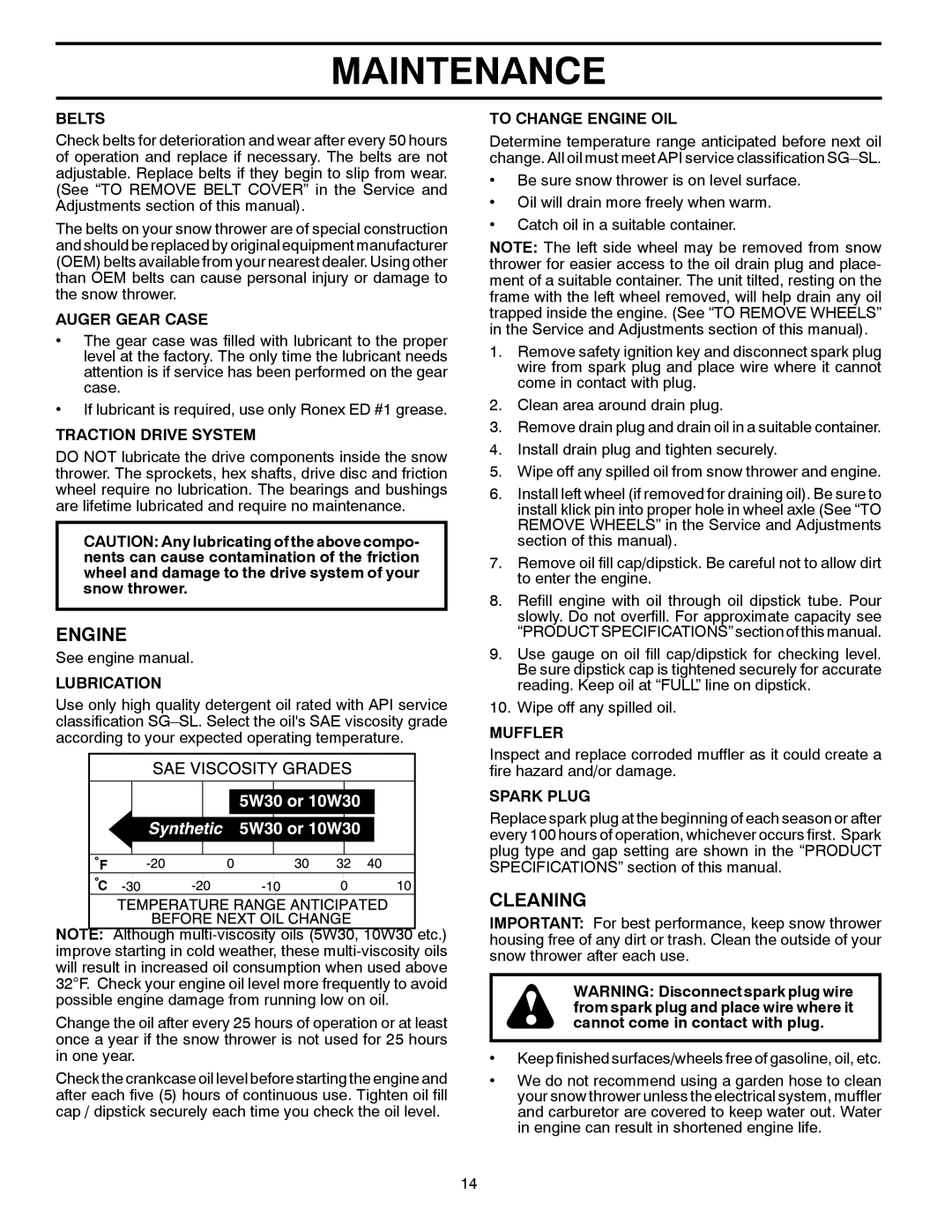 Poulan 429837, 96192003401 owner manual Engine, Cleaning 