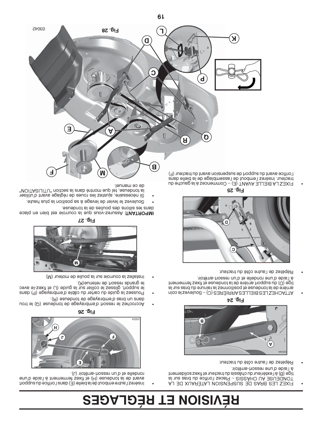 Poulan 430094, 96042010700 manual 28 .Fig, 27 .Fig, 26 .Fig, 25 .Fig, 24 .Fig 