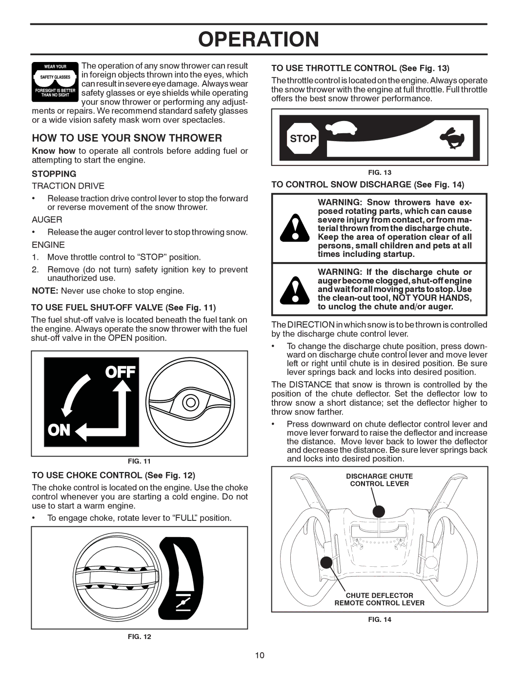 Poulan 430429, 96198002801 owner manual HOW to USE Your Snow Thrower, Stopping 