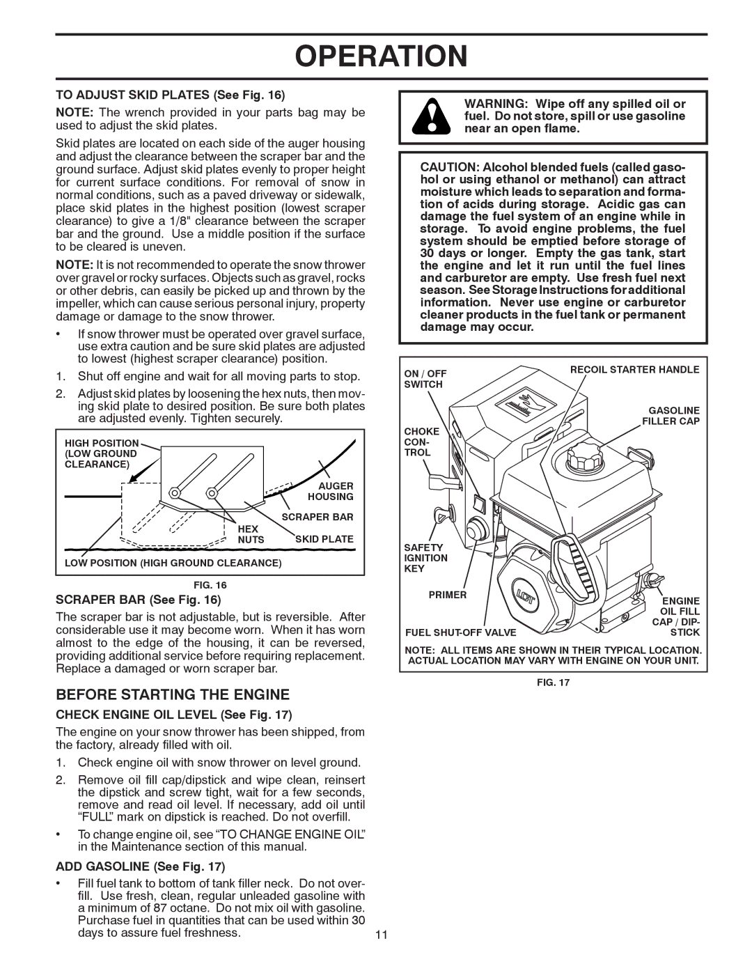 Poulan 96192002802, 430442 owner manual Before Starting the Engine 