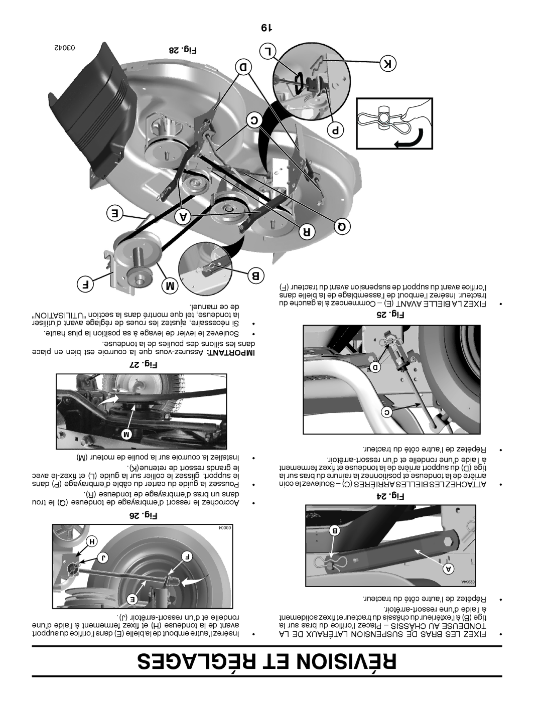 Poulan 431535, 96042010701 manual 28 .Fig, 27 .Fig, 26 .Fig, 25 .Fig, 24 .Fig 