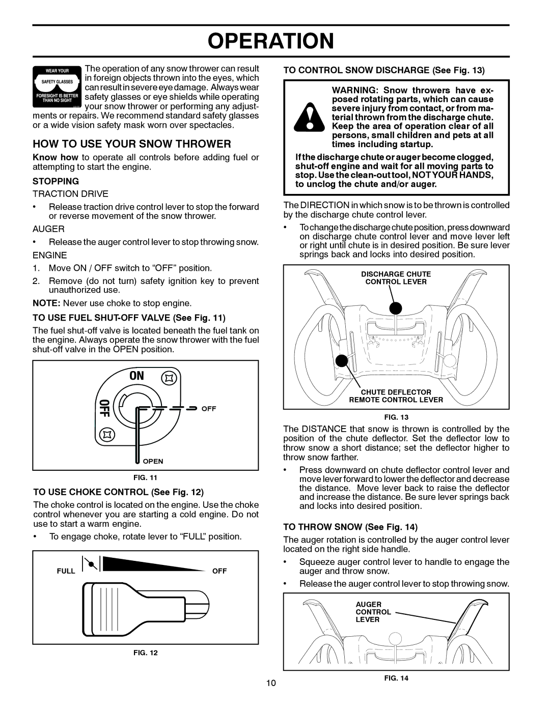 Poulan 435557, 96198003101 owner manual HOW to USE Your Snow Thrower, Stopping 