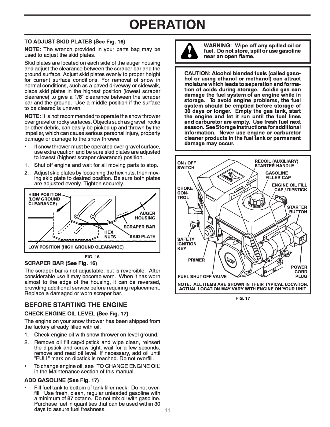 Poulan 96198002603, 435562 owner manual Before Starting The Engine, Operation 