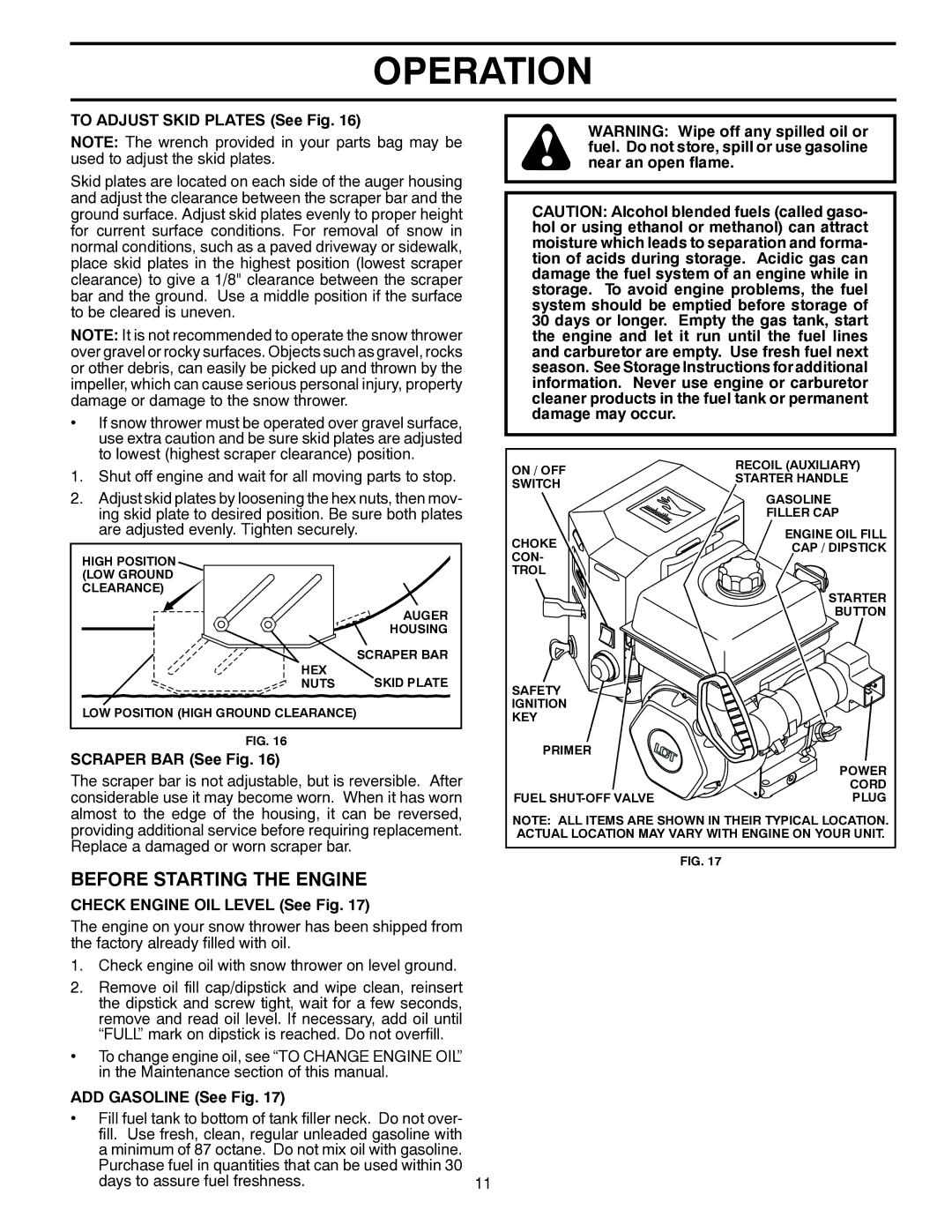 Poulan 96198002603, 435562 owner manual Before Starting the Engine 